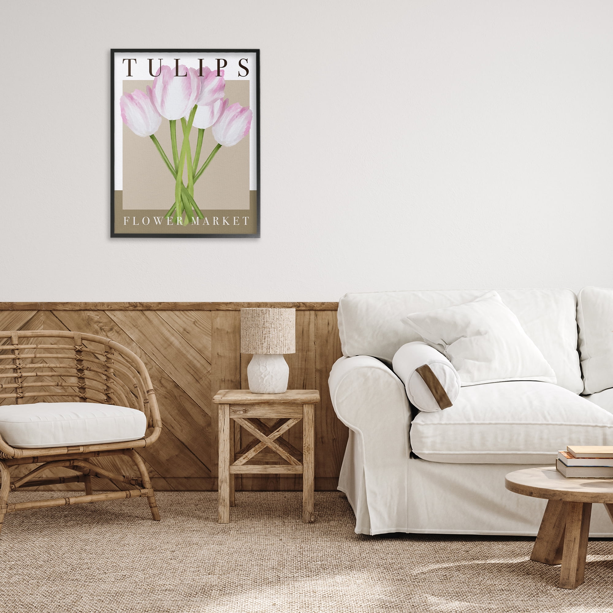 Stupell Industries Tulips Flower Market Black Framed Giclee Art, design by Jennifer Stith