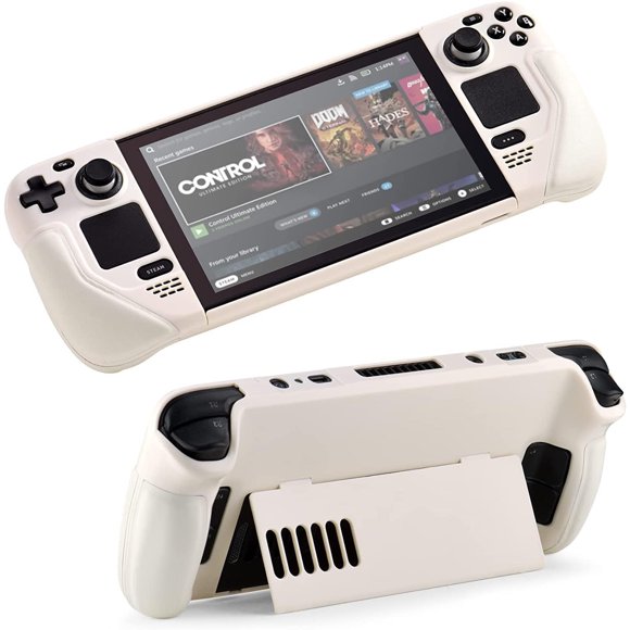 Étui avec Béquille pour Steam Deck Blanc Rouge - Accessoire Protecteur et Fiable avec Fonction de Support