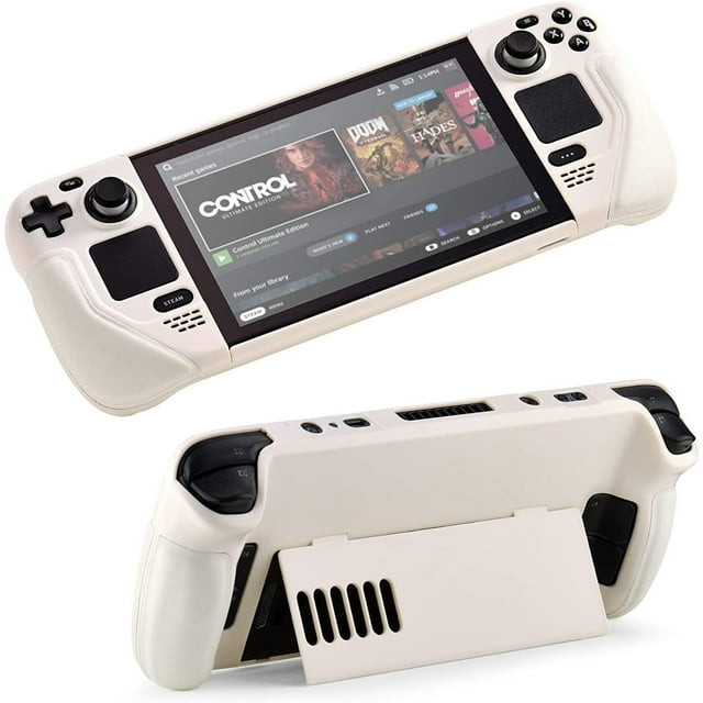 Étui avec Béquille pour Steam Deck Blanc Rouge - Accessoire Protecteur et Fiable avec Fonction de Support
