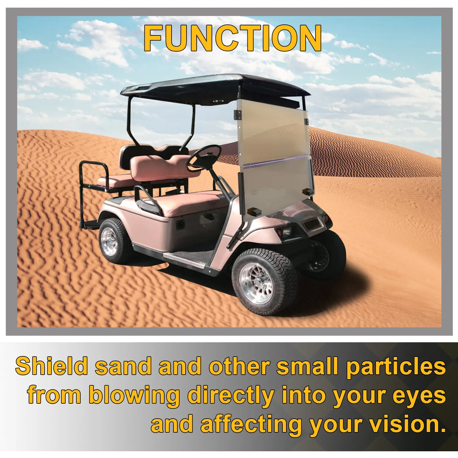 Kojem Golf Cart Folding Tinted Windshield for 1986-1994.5 EZGO Marathon Gas Or Electric Carts