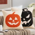 thumbnail image 3 of Halloween Pumpkin Flower Pillow Headwear Embroidered With Pumpkin Face 45x45cm (3 Styles Not Including Core), 3 of 3