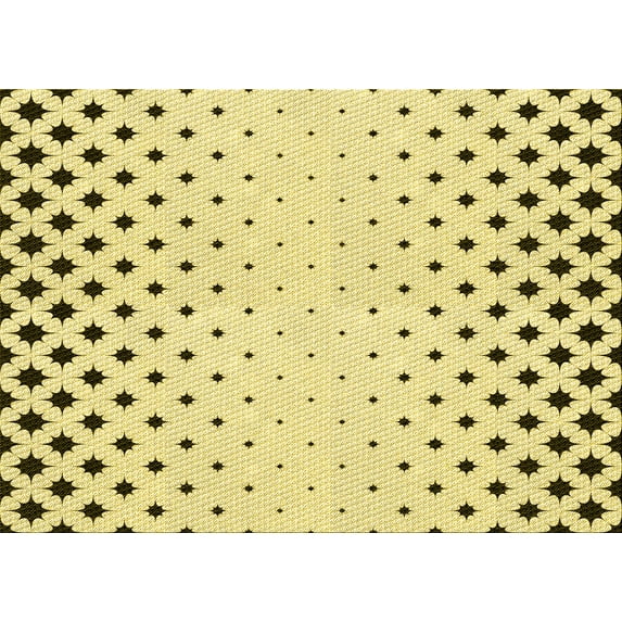 Ahgly Company Indoor Rectangle Patterned Sun Yellow Area Rugs, 3' x 5'