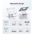 thumbnail image 3 of RAOYI Foldable Portable Tablet Stand with 360° Rotating Base Adjustable Liftable Aluminum Alloy iPad Stand Compatible with iPad Pro/Air/Mini and More,Silver, 3 of 7