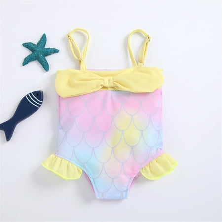 

Cathalem Girls One-piece Swimsuits Kid Girl Swimsuit Size 7 Toddler Baby Kids Girls Strap Floral 1 Piece Sleeveless Swimsuit Girls Swimsuit Size Yellow 18 Months