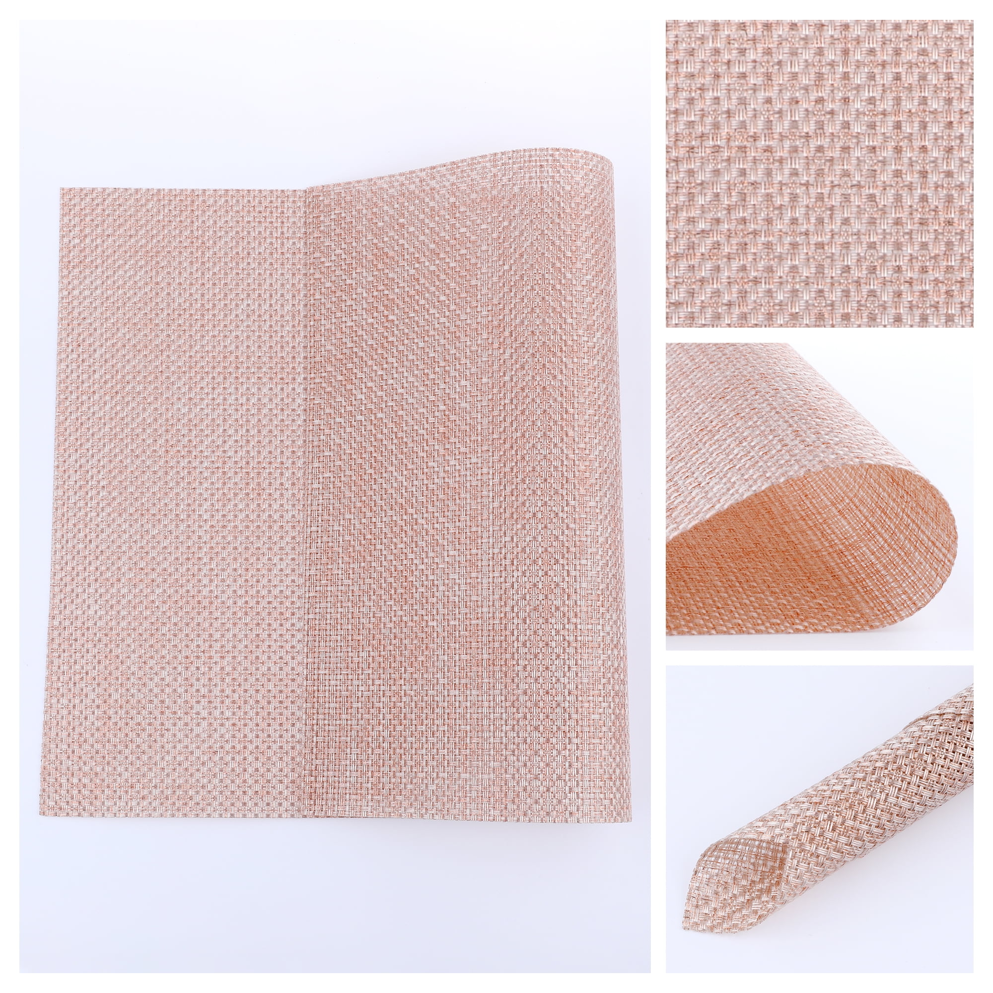 Unique Bargains Placemats Set of 6 Washable Placemats for Dining Table Decor Pink