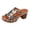 Silver, variant on Women's Slip On Platform Chunky Heel Sandals Comfortable Open Toe Fashion Snakeskin Slide Dress Sandal Silver Size 6