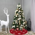 thumbnail image 3 of Falda para árbol de Navidad con bordado de copos de nieve de Simhomsen, color rojo, 3 of 4