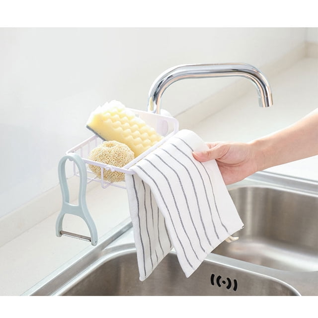 Detachable Sink Rack Large Capacity Kitchen Storage Shelf Hollow Sink Drain Holder锛孏rey
