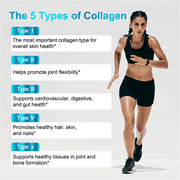 Multi Collagen Peptides Types I, II, III, V, X Capsules - Mulittea Multi Collagen Pills 710mg with Biotin Vitamin A B D - for Healthy Joints, Hair, Skin, Nails, 120 Capsules