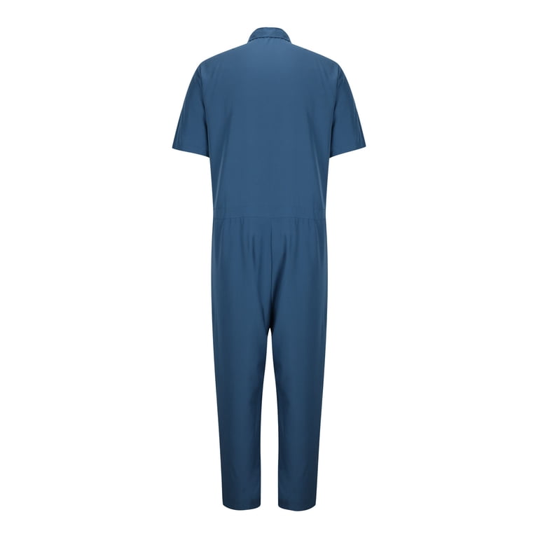 WXLWZYWL Men's Short Sleeve Coverall Action Back Coverall with