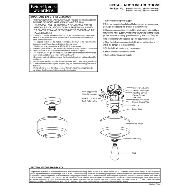 Flush Mount Ceiling Fixture Instructions | Shelly Lighting