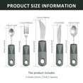 thumbnail image 2 of SUTENGDA Adaptive Utensils Set Stainless Steel Bendable Cutlery Set Anti Shake Adaptive Cutlery Tools with Rubber Handle for Adults Gray, 2 of 10