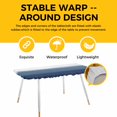 thumbnail image 4 of Navy Blue Ombre Table Cloths for 8 Foot Rectangle Tables, Modern Abstract Art Texture Patio Waterproof Elastic Fitted Tablecloths, Washable Rectangular Table Cover for Camping, 4 of 8