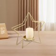 thumbnail image 6 of Fancyes Hollow Metal Candle Holder Candle Stand Decorative Candlestick Holder Tabletop Ornament for Wedding Holiday Mantel Desk Shelf 2 Pentagram, 6 of 6