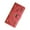 Red, variant on Women's Long Leaf Bifold Wallet Leather Card Holder Purse Zipper Buckle Elegant Clutch Wallet Handbag for Women-Red, 3.54x1.18x7.4"