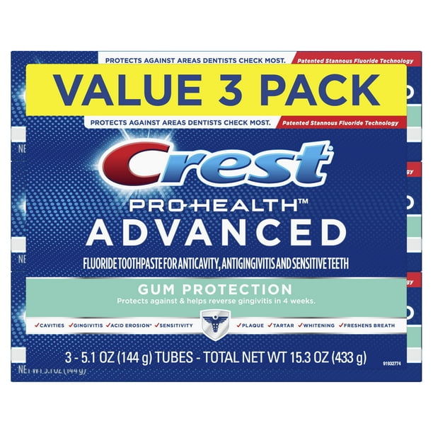 toothpaste crest gum health pro advanced protection gluten pack brands walmart oz celiac safe