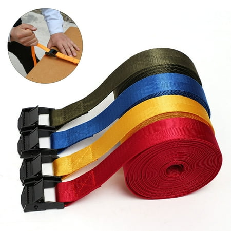 

rygai 3.0m High Density Solid Pressing Buckle Strong Bearing Cargo Strap Car Motorcycle Tow Rope Strong Belt for Home Yellow 3m