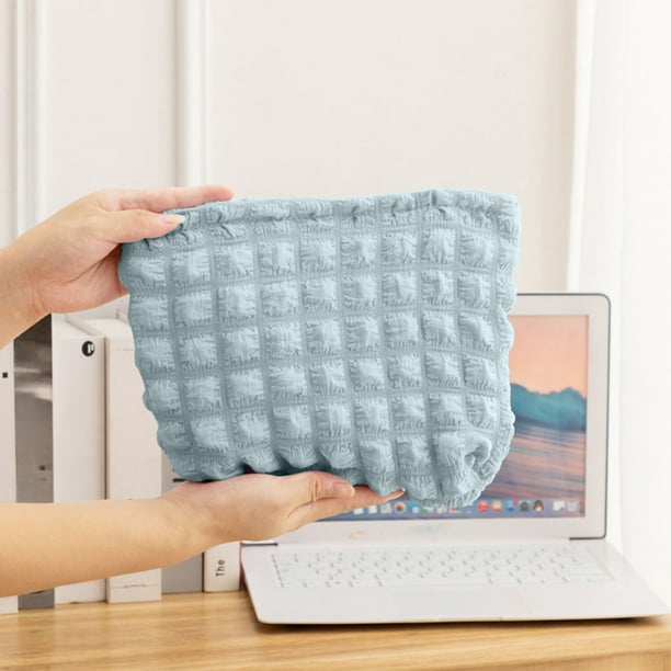 pstuiky Bolsa de mano con intrincados diseños, bolsa de punto, neceser a rayas con bloques de color, neceser portátil, estuche para lápices estilo Ins.