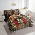 thumbnail image 3 of Manfei Highland Cow Twin Bedding Sets 7-Piece for Kids, Merry Christmas Bedding Comforter Set, Rustic Farmhouse Reversible Sheet Sets, Luxury Bedroom Decor, 3 of 7