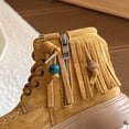 thumbnail image 6 of Cethrio Big Boys Ankle Boots, School Fall Winter Slip-Resistant Soft Sole Lace-up Boots Khaki Size 1(Big Kids), 6 of 7