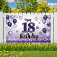 thumbnail image 5 of Yatrandify Purple Balloons Happy Birthday Banner Decorative Design Milestone Celebration Birthday Backdrop for Birthday Party Celebration Indoor Decoration Event, 5 of 7