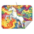 thumbnail image 5 of Ryvnso Unicorn in Magic Dish Drying Mat for Kitchen Countertop 18x24 Large Dish Pad Drainer Rack Dish Sink Mats, 5 of 7