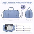 thumbnail image 6 of XUEYU 40L Gym Bag, Convertible Duffle Bag with Shoes Compartment and Wet Pocket, Gym Backpack Waterproof Sports Bags for Men with 2 Bottle Holders Multipurpose Weekender Overnight Bag -Blue, 6 of 8