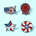 thumbnail image 7 of 4pcs 4 styles Enamel Pins Independence Day Zinc Alloy Brooch for Backpack Clothes Mixed color 28~32.5x20~30x1.3mm 1pc/style Alloy+Enamel, 7 of 7