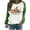 Green, variant on SwiftWear Women's Thanksgiving Pumpkin Print Sweatshirt - Fashion Raglan Long Sleeve Crewneck Top, Halloween Soft It's Fall Y'all Pullover Shirt Green