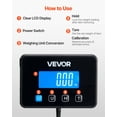 thumbnail image 6 of VEVOR Digital Postal Scale, 0.35 oz/3.5 oz Dual Accuracy, 440 lbs Commercial Weight Scale with Hold/Tare Function & LCD Display, Fit for Packages, Postage, Luggage, Battery & Charging Cable Included, 6 of 9