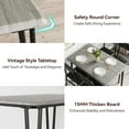 thumbnail image 4 of 5-Piece Dining Set for 4 with Upholstered Chairs, Rectangular Wood Table in Grey for Small Spaces & Apartments, 4 of 9
