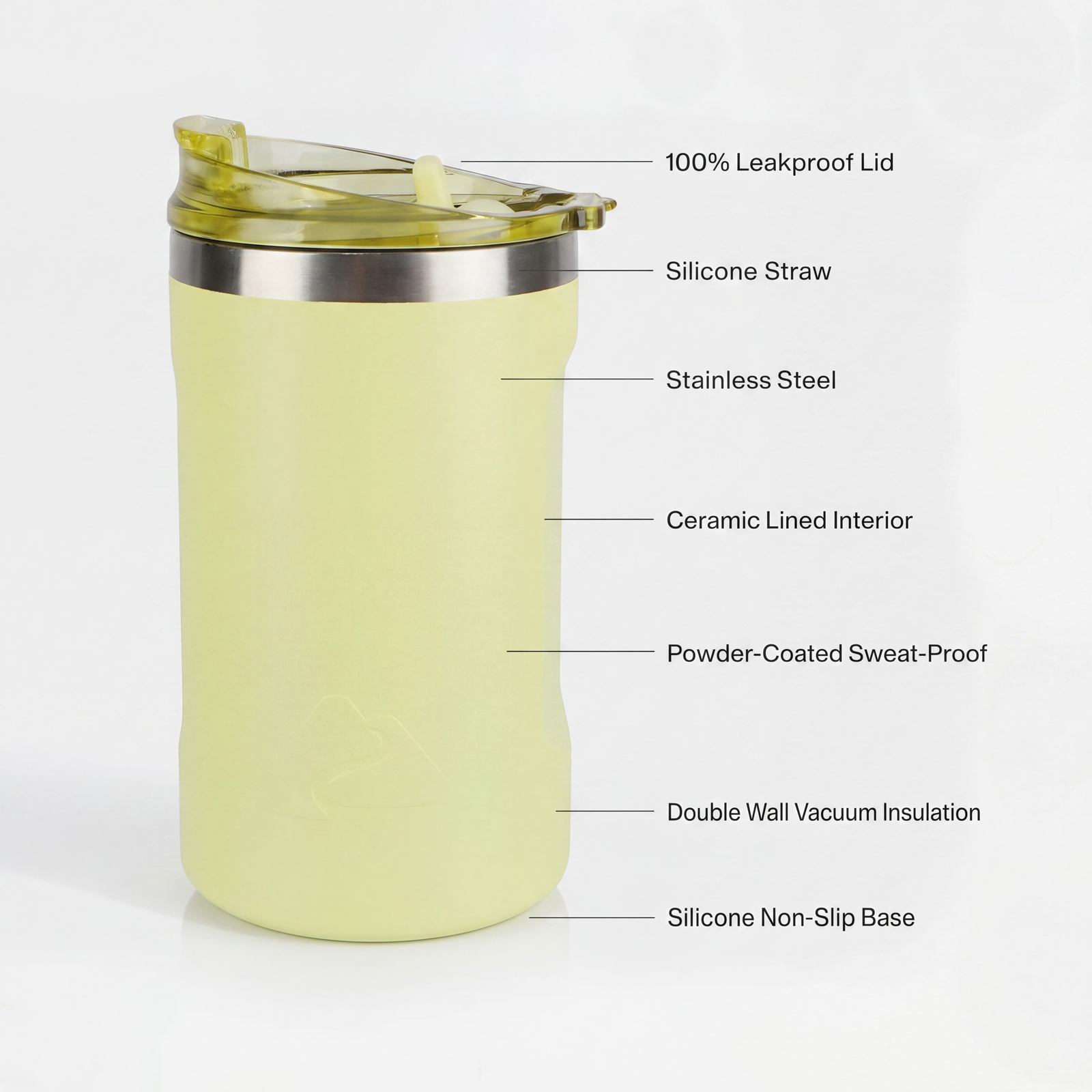 Vaso térmico de acero inoxidable con revestimiento cerámico Ozark Trail de 16 oz con tapa 2 en 1, amarillo 5
