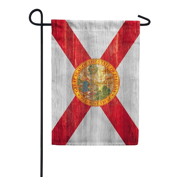 America Forever Florida State Flag 12.5 x 18 Inch Double Sided Outdoor Yard Decorative USA Vintage Wood State of Florida Garden Flag, Made in the USA