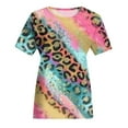 thumbnail image 4 of Summer Saving Wycnly Womens Tops Dressy Casual Going out Fashion Comfy Lightweight Loose Fit Pullover Tees Shirts Summer Short Sleeve Crewneck Tops Leopard Print Blouse Multicolor XXL, 4 of 5