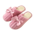 thumbnail image 2 of Itsun Slippers for Women, Women's Cozy Memory Foam Bow Slippers, Fuzzy Wool-Like Plush Fleece Lined House Shoes, Fashion Women Casual Home Shoes Purple B, 2 of 3