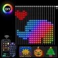thumbnail image 4 of Guirnalda de luces LED de 3 x 3 m y 400 ledes con control por aplicación inteligente RGB, diseño DIY, cadena de luces navideñas para decoración de festivales, novedad de 2024, 4 of 5
