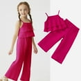 thumbnail image 3 of Utlike Girls Outfits Summer Sleeveless Tank Top & Soft Pants Two Piece Set Solid Color Casual Clothing Set Athletic Clothes For Kids Matching Sets Size 3 Years-4 Years, 3 of 3