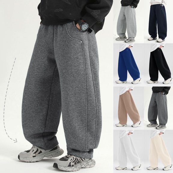 VeFlora Boy School Wear Trousers Pull Up Generous Fit Elastic Waist Wide Leg Trousers 2 Pockets Comfortable Stretch Casual(Black/4-5 Years)