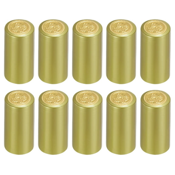 Uxcell 100 Pack Heat Shrink Wine Bottle Caps, 1.26" Wine Shrink Wrap Sleeves Cap, Gold