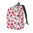 thumbnail image 1 of Vsdgher Christmas Hat Print Canvas Backpack Travel Rucksack Unisex Knapsack 15.7/17.7Inch Laptop Backpack for Work,College-Small, 1 of 5