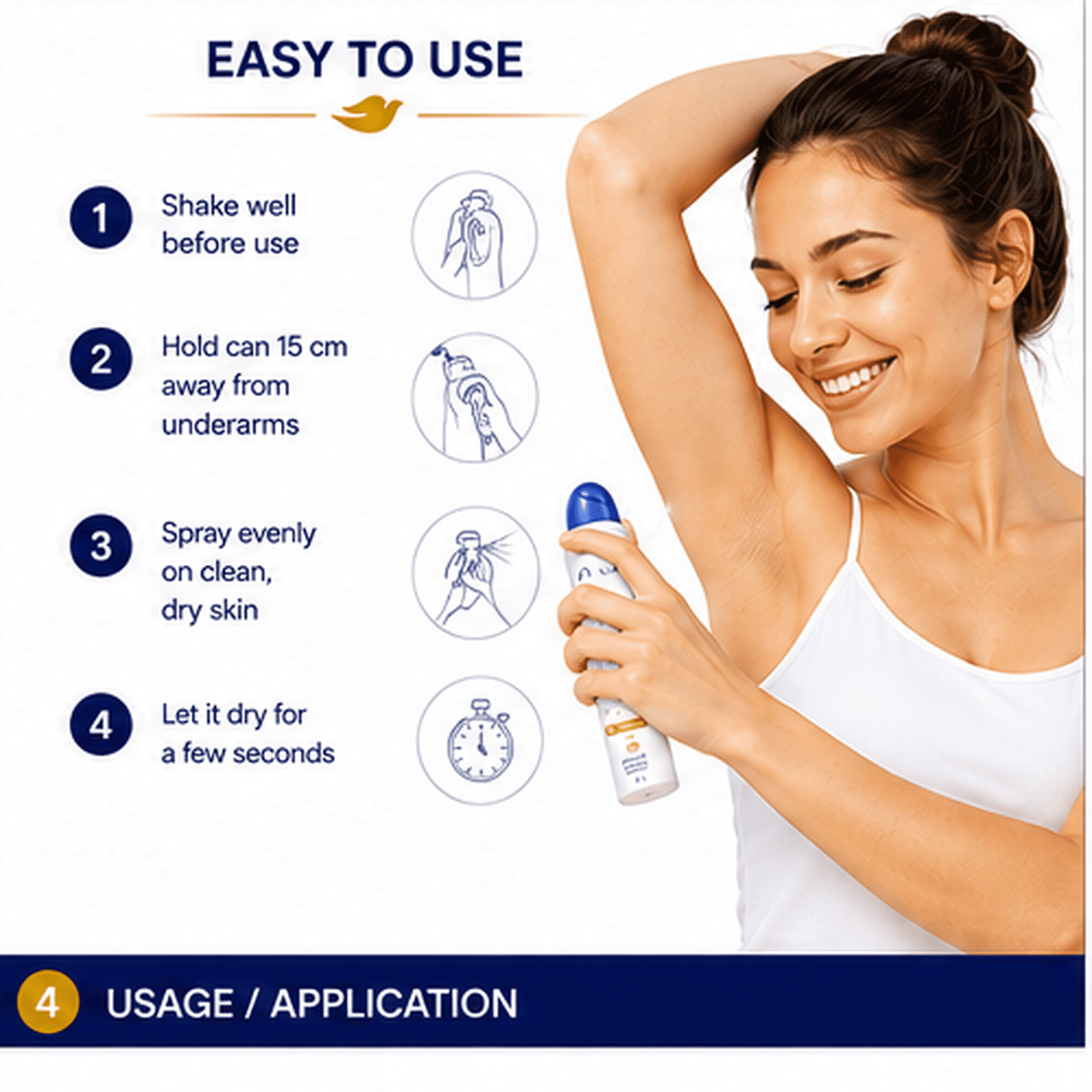 Dove Original Antiperspirant Deodorant Spray 150ml – 48 Hour Sweat & Odor Protection, Gentle Moisturizing Care, Clean Fresh Scent