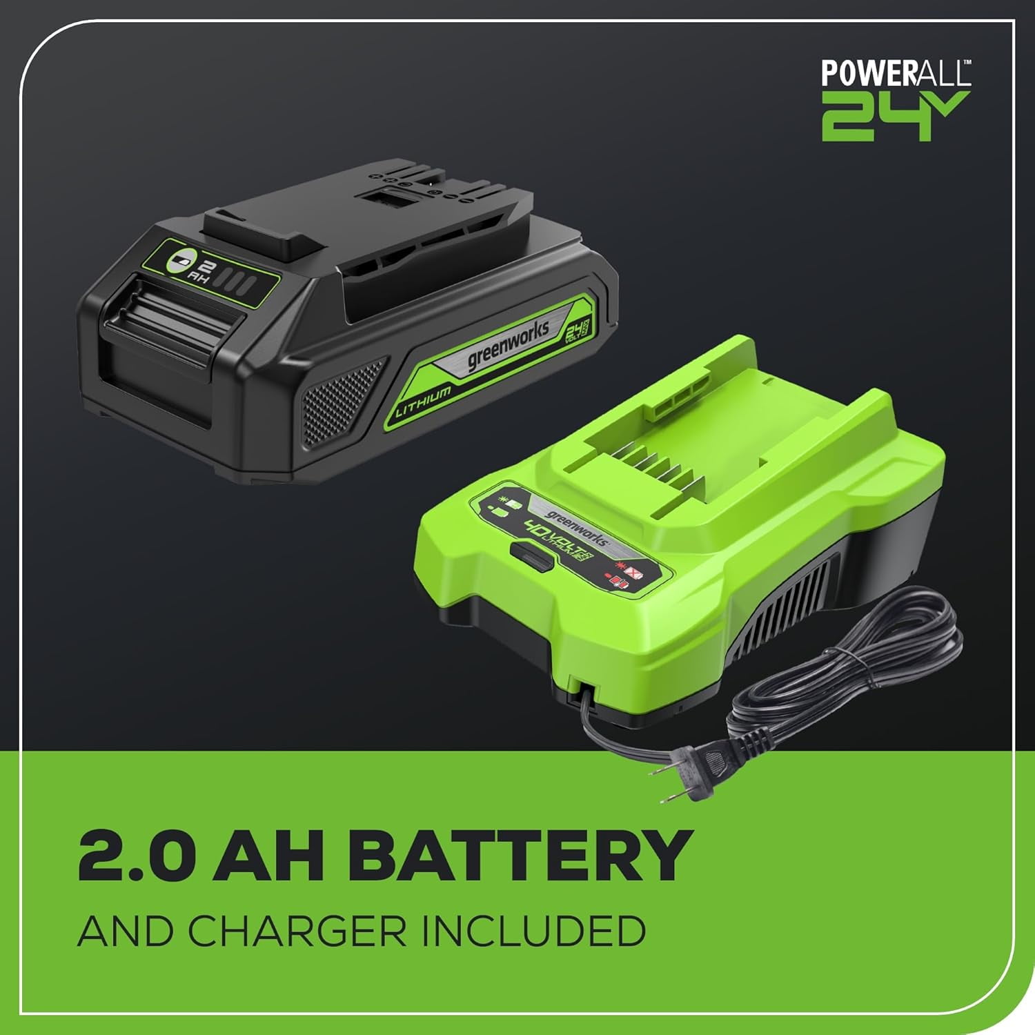 Greenworks 24V 6" Brushless Pruner Saw, 2.0Ah Battery and Charger Included