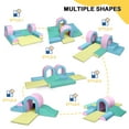 thumbnail image 3 of AILEEKISS 10-Piece Foam Climber for Toddlers,  Indoor Modular Soft Climbing Toy for Children, Macaroon, 3 of 10