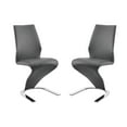 thumbnail image 4 of Casabianca Home Boulevard Set of 2 Polyurethane Leather Dining Chairs - Gray, 4 of 6