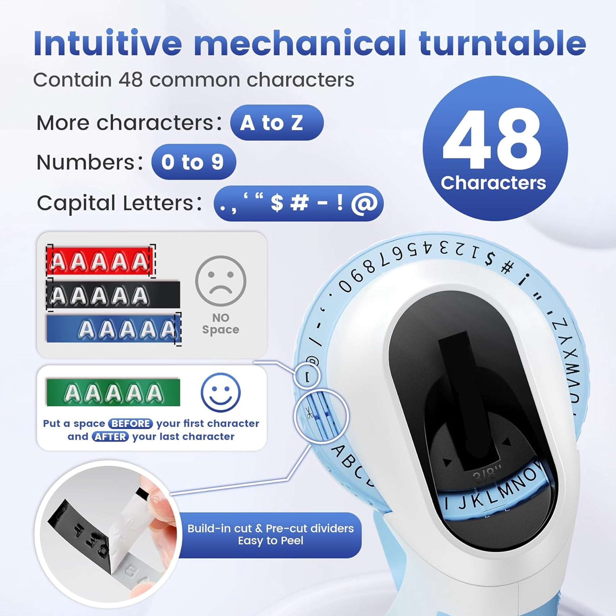 Embossing Label Maker, Manual Label Maker Printer with 6 Rolls Emboss Tapes, Handheld Label Printer for Organizing, Small Old School Label Printer for Home Kitchen Office and DIY