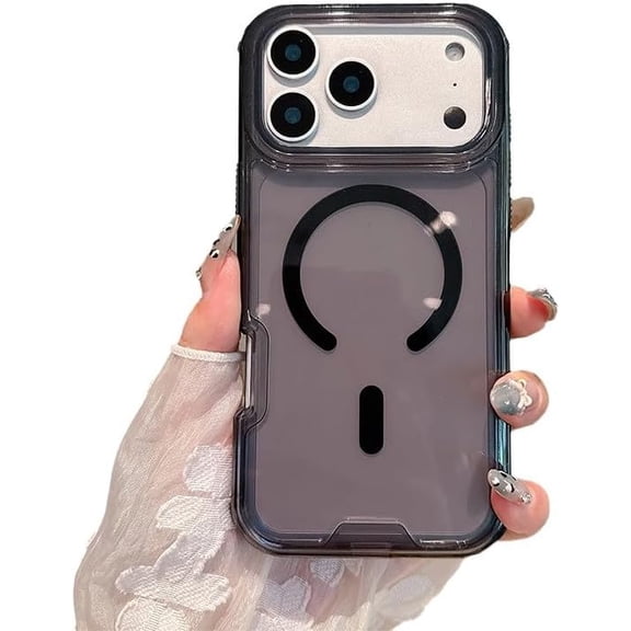 Simple Candy Color Shockproof Magnetic Phone Case iPhone, Compatible with (iPhone 13,Black)