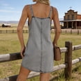 thumbnail image 5 of jtjvou Women's Sleeveless Denim Overall Dress Casual Vintage Loose Fit Mini Dress with Pockets Gray M, 5 of 7