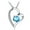03-Aquamarine, variant on Emma Manor 14K White Gold Plated Forever Lover Heart Pendant Necklace For Women