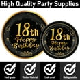 thumbnail image 3 of 96 Pcs Party Paper Plates and Cups and Napkins Sets, 18th Happy Birthday Plates and Napkins Set, Disposable Tableware Sest for 18th Birthday, Black Gold, 3 of 6