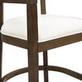 thumbnail image 4 of Modern Upholstered Counter Stools with Cutout Barrel Back and Rubberwood Frame, Beige+Walnut, Set of 2, 4 of 8